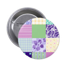 Girly en het Verse VectorDekbed van de Vierkanten  Button