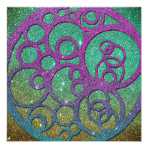 Girly Trendy Faux schittert Cirkels Fotoprints