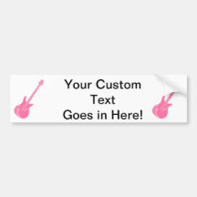 gitaar grafisch lichtrose vast lichaam bumperstickers