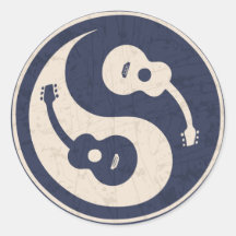 Gitaar Yang - blauw Stickers