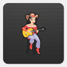 Gladde Veedrijfster met Gitaar Stickers