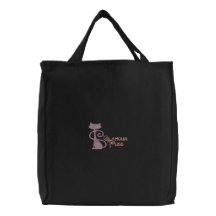 Glamour Puss Geborduurde Boodschappentas