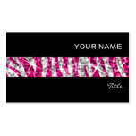 Glitz Zebra Pink stripe business card black