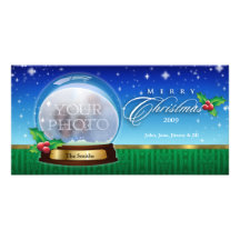 Globe 8 personnalisables de neige de Joyeux Noël Modèle Pour Photocarte