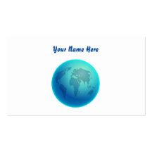 Globe bleu du monde, votre nom ici carte de visite