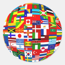 Globe de drapeau autocollants