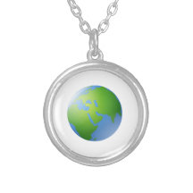 Globe de la terre de planète colliers personnalisés