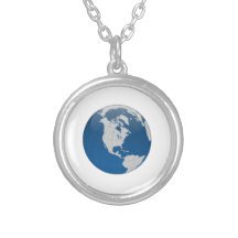 Globe de la terre de planète pendentif