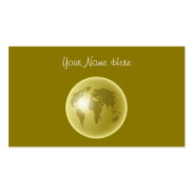Globe du monde d'or, votre nom ici carte de visite