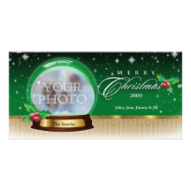 Globe gigaoctet personnalisable de neige de Joyeux Cartes De Vœux Avec Photo