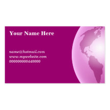 Globe rose du monde, votre nom ici, name@hotmail.. modèle de carte de visite