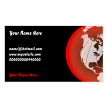 Globe rouge de l'Amérique, votre nom ici, Carte De Visite