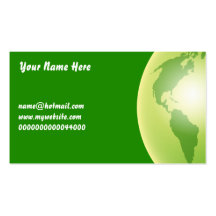 Globe vert du monde, votre nom ici, carte de visite