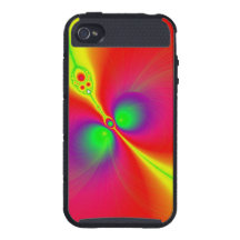 Gloeiend Fractal van Sinaasappels en van Rood Art. iPhone 4 Covers