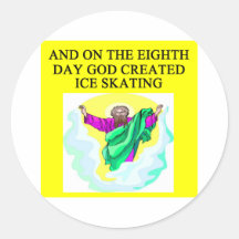 god het gecre?ërde ijs schaatsen ronde sticker