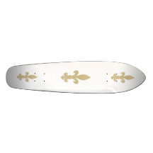 Gold Fleur De Lis Skateboard
