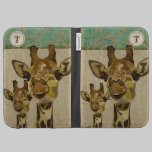 Gold Giraffes Monogram Damask Case étuis caseable



