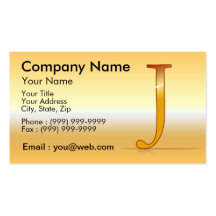 gold lettre "J" Cartes De Visite Professionnelles