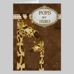 Golden Bronze Giraffes  Father's Day Card cartes