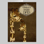 Golden Bronze Giraffes  Father's Day Card cartes