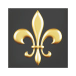 Golden Fleur DE Lis Stretched Canvas Afdrukken