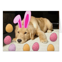 Golden retriever de Pâques Cartes De Vœux