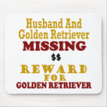 Golden retriever et récompense absente de mari pou tapis de souris