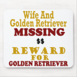 Golden retriever et récompense absente d'épouse po tapis de souris