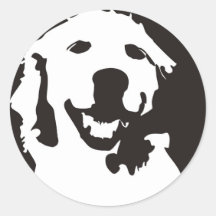 Golden retriever ronde stickers