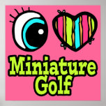 Golf miniature d'oeil d'amour lumineux du coeur I Affiches