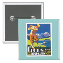 Golf vintage Alpin de Crans Badge Avec Épingle
