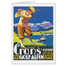 Golf vintage Alpin de Crans Cartes De Vœux