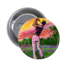 Golfeur au champ pin's avec agrafe