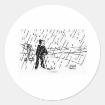 golfeur de pluie autocollant rond