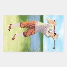 Golfeur vintage par rive adhésif
