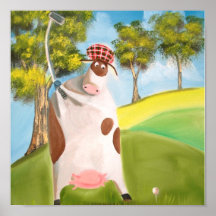 GOLFING KOE AFDRUK
