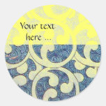 GOLVEN, blauwe geel Sticker