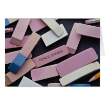 Gommes et crayons pour des écoliers carte