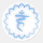 Gorge "marquée au poncif" Chakra - bleu-clair Autocollants Ronds