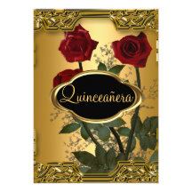 Goud 3 van de Partij van de Verjaardag van Quincea Persoonlijke Aankondiging