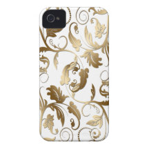 Gouden Bloemen Gevormd Klantgericht Geval iPhone 4 Cover