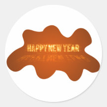 Gouden Gelukkige Nieuwe Rode Sticker
