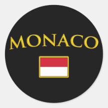 Gouden Monaco Ronde Sticker