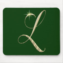 Gouden Monogram Aanvankelijk L Muis Mat