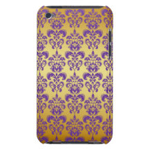 Gouden, Paars Patroon 2 van het Damast iPod Touch Cases