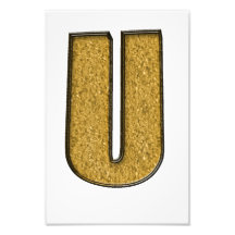 Gouden U van Bling Foto Afdruk