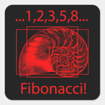 Gouden Verhouding, Spiraal Fibonacci Vierkant Sticker
