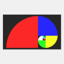 Gouden Verhouding, Spiraal Fibonacci Rechthoekige Sticker