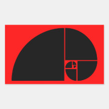 Gouden Verhouding, Spiraal Fibonacci Rechthoekige Stickers