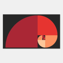 Gouden Verhouding, Spiraal Fibonacci Rechthoekige Sticker